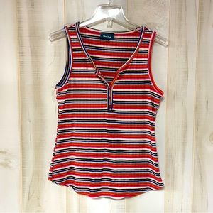 Modcloth Multicolor Stripe Sleeveless Tank Top Sz M